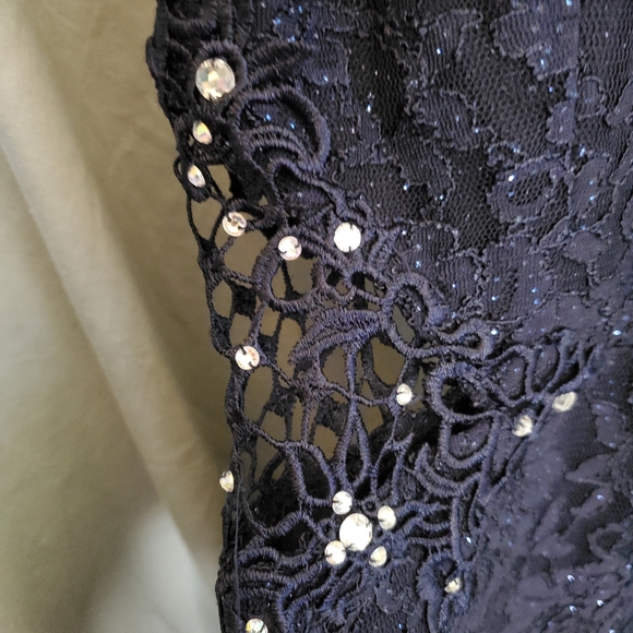 City Triangle evening gown dark blue Size Juniors 11 - Picture 7 of 16